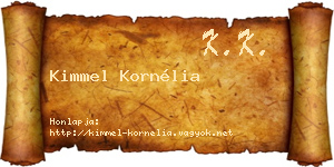 Kimmel Kornélia névjegykártya
